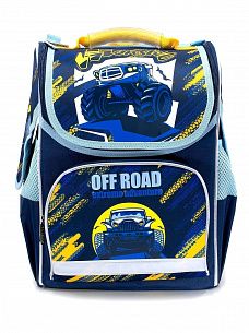 Рюкзак Schoolformat Monster truck, модель BASIC, жесткий каркас, односекционный, 38х28х16 см, 15 л, для мальчиков