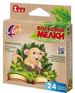 Набор восковых мелков Луч ZOO 24 цвета, шестигранные