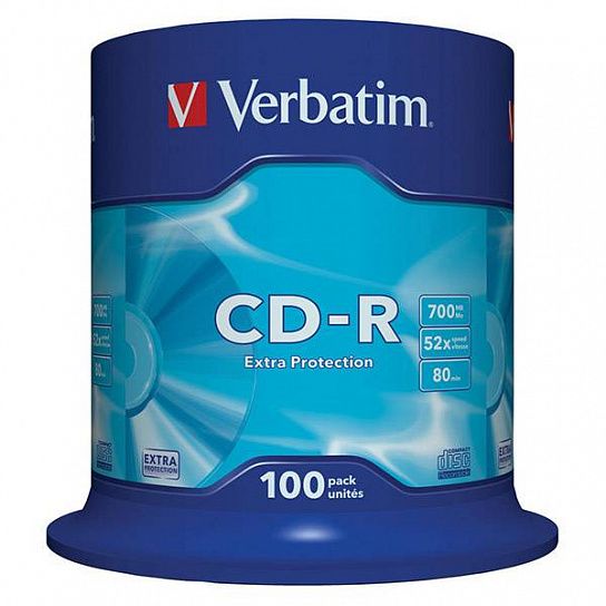 Диск CD-R Verbatim 52х 100 шт cake box