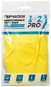 Перчатки хозяйственные латексные с х/б напылением 1-2-Pro размер L
