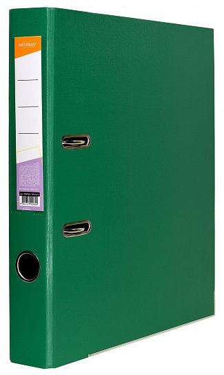 Папка-регистратор INFORMAT 55 мм двухстороннее покрытие PVC, зеленая