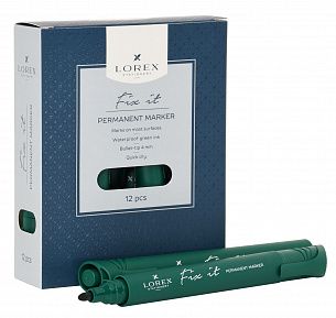 Маркер перманентный LOREX FIX IT 4 мм, зеленый, круглый
