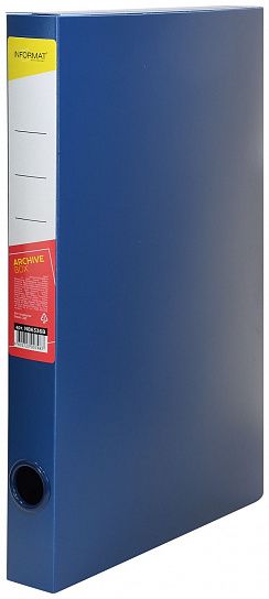 Короб архивный INFORMAT 36 мм А4, синий, пластик, собран