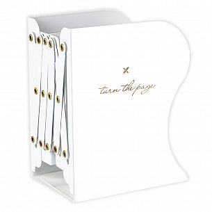 Подставка для книг раздвижная с 3 отделениями LOREX BOOKLOVER TOTAL WHITE металлическая белая