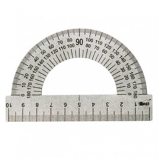 Транспортир 180° 10 см, сталь