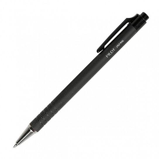 Ручка шариковая автоматическая BPRK 0,7 мм синяя прорезиненный черный корпус