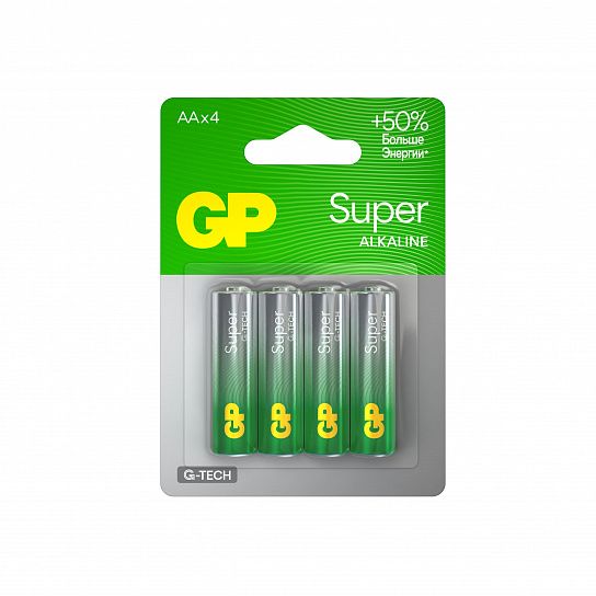Батарейки GP SUPER AA LR6 алкалиновые 1,5V 4 шт/упак