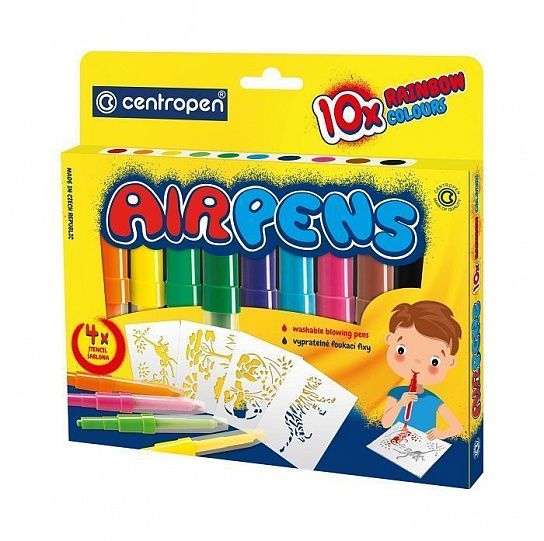 Фломастеры воздушные CENTROPEN AIR PENS RAINBOW COLOURS  10 цветов