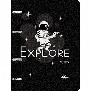 Тетрадь со сменным блоком 120 л. А5, на кольцах Listoff КОСМОНАВТ мелованный картон, soft touch