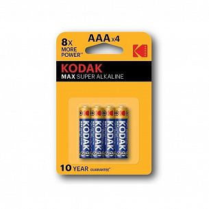 Батарейки KODAK SUPER Alkaline AAA LR03 алкалин. 1,5 V 4 шт/упак