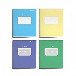 Комплект тетрадей Schoolformat 12 л. крупная клетка ОДНОТОННЫЕ мелованный картон, ВД-лак, 20 шт