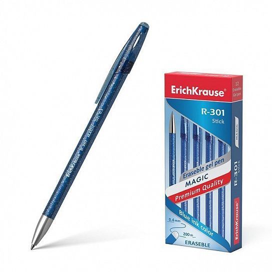 Ручка гелевая ErichKrause R-301 Magic Gel 0,5 мм синий "пиши-стирай"