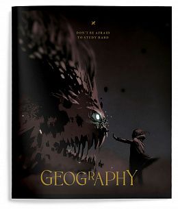 Тетрадь 48 л. А5 клетка, на скрепке, LOREX DEMONS INSIDE География мелованный картон, запечатка форзаца, фольга