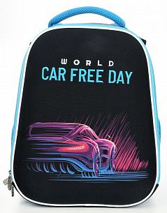 Рюкзак Schoolformat Minimal car, модель ERGONOMIC+, жесткий каркас, двухсекционный, 38х30х18 см, 19,8 л, для мальчиков