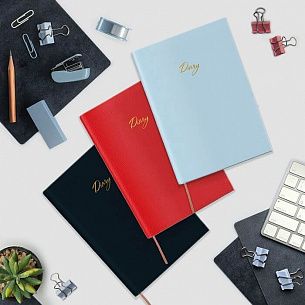 Ежедневник недатированный, А5, LOREX ROMANCE STYLISH COLLECTION, 80 л., интегральная обложка, красный с тиснением, ляссе, фактура кожа, тони