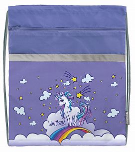 Мешок для обуви Schoolformat LITTLE UNICORN 49х41 см, с карманом, для девочек