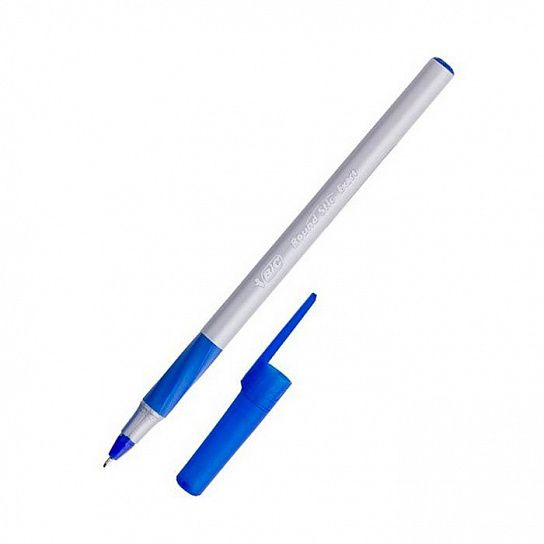 Ручка шариковая одноразовая  BIC Round Stic Exact 0,7 мм синяя, резиновый грип