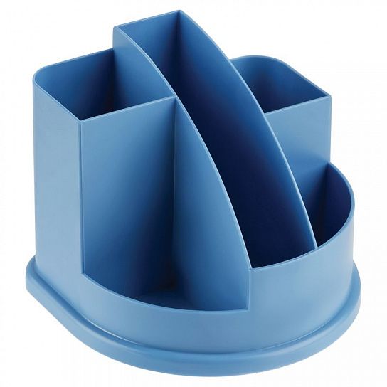 Подставка для канц АВАНГАРД 5 отделений сине-голубой пластик