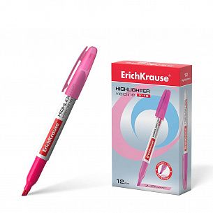Текстмаркер ErichKrause® Visioline V-15, цвет чернил розовый (в коробке по 12 шт.)