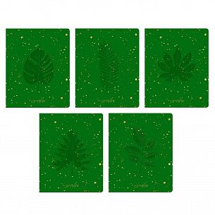 Тетрадь 48 л, клетка, скрепка, TOTAL GREEN. FLORA А5 дизайнерский картон конгрев фольга золото
