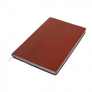 Бизнес-блокнот подарочный А5 128 листов GF Elite коричневый, ляссе, внутренний карман, отрывной уголок