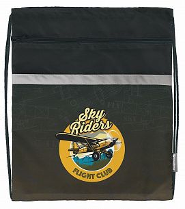 Мешок для обуви Schoolformat SKY RIDER 49х41 см, большой с карманом, для мальчиков