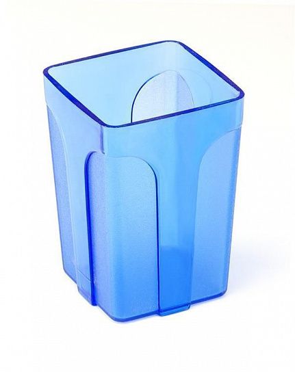 Стакан для канцелярских принадлежностей синий тонированный пластик