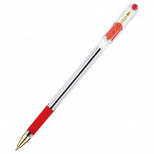Ручка масляная MUNHWA MC GOLD 0,5 мм красный цвет корпуса: прозрачный круглый корпус