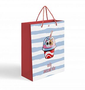 Пакет подарочный большой LOREX GIFT BAG серия COCKTAIL KITTENS 26х32х12 см