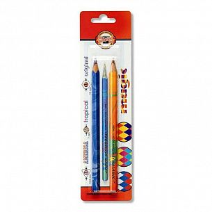 Набор карандашей KOH-I-NOOR MAGIC 3 штуки шестигранные многоцветный грифель, блистер