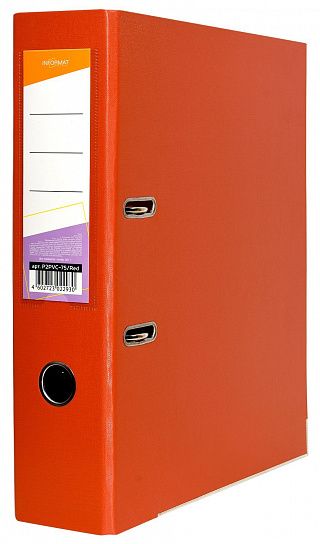 Папка-регистратор INFORMAT 75 мм двухстороннее покрытие PVC, красная