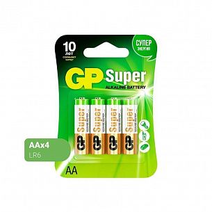 Батарейка GP SUPER LR6 блистер AA алкалин. 1,5 V 4 шт/упак