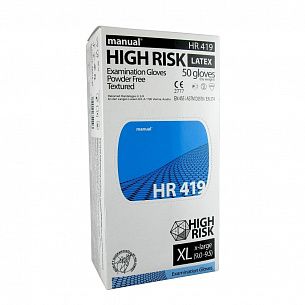 Перчатки латекс. HIGH RISK MANUAL XL 25 пар/упак