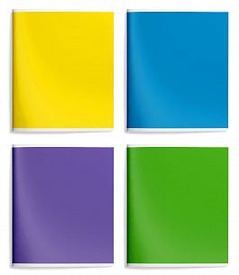 Тетрадь 48 л. А5 клетка, на скрепке, офсет Schoolformat ОДНОТОННЫЕ. НЕОН мелованный картон, ВД-лак