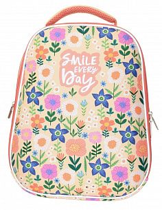 Рюкзак Schoolformat Flower print, модель ERGONOMIC+, жесткий каркас, двухсекционный, 38х30х18 см, 19,8 л, для девочек