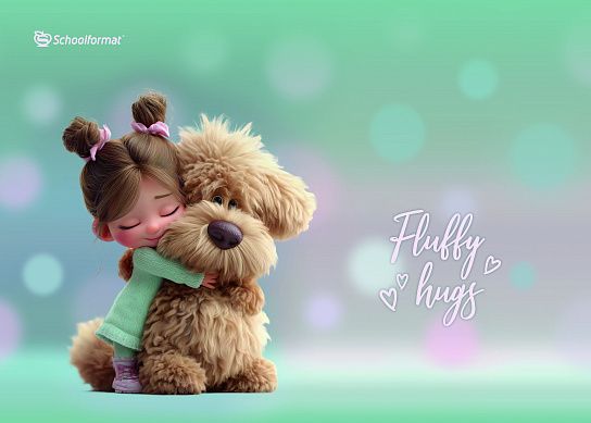 Клеенка д/уроков труда Schoolformat ДЕВОЧКА И ПИТОМЦЫ 50х70 см ПВХ бирюз. д/девочек