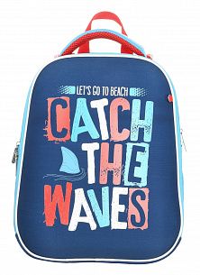 Рюкзак Schoolformat Catch the waves, модель ERGONOMIC 2, жесткий каркас, двухсекционный, 38х29х18 см, 19,8 л, для мальчиков