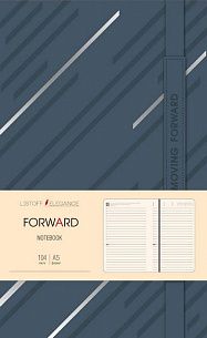 Ежедневник недатированный, А5, 104 л, FORWARD СТАЛЬНОЙ, твердая обложка, искусственная кожа, тиснение