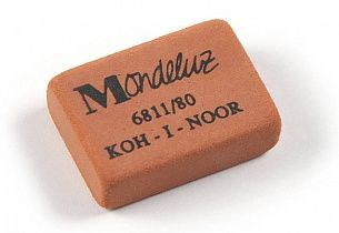 Ластик KOH-I-NOOR MONDELUZ 6811/80 (HB-6B) 26x18,5x8 мм каучук, оранжевый