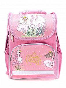 Рюкзак Schoolformat Princess and unicorn, модель BASIC, жесткий каркас, односекционный, 38х28х16 см, 15 л, для девочек