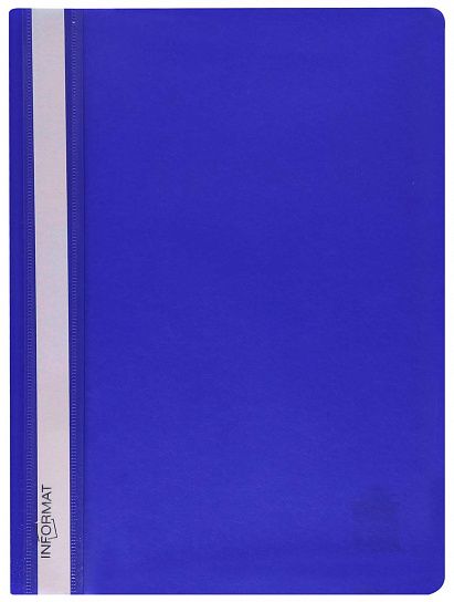 Папка-скоросшиватель INFORMAT А4, синий, пластик 150 мкм, карман для маркировки